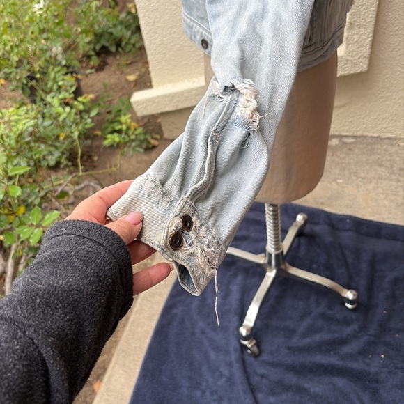 PAIGE distressed frayed adorable cropped jean jacket from Bloomingdale’s - Picture 8 of 15
